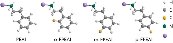 Molecular Structures of PEAI, o-FPEAI, m-FPEAI, and p-FPEAI