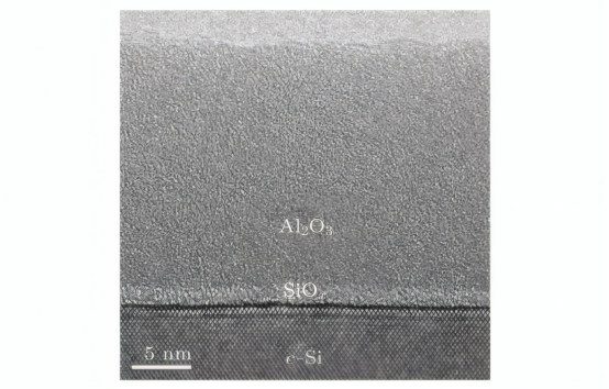 TEM image of a 20nm-thick Al₂O₃ film on monocrystalline silicon