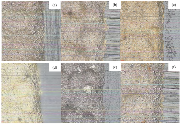 3D images of cured silver-coated copper conductive paste samples (a–f correspond to different epoxy resin systems).png